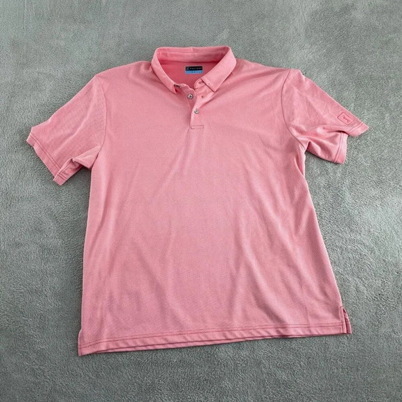 PGATOUR Mens Pink Polo Shirt XL Polyester Golf Apparel Short Sleeve  3610 - Picture 1 of 8